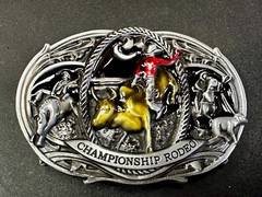 Championship Rodeo Bull Riding Rider Champion Trophy Award Cowboy Belt Buckle