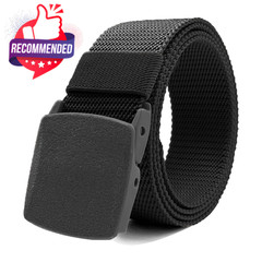 1/2 Pack Nylon Belts For Men Military Tactical Slide Plastic Buckle Belt