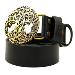 World Tree belt buckle, Old Norse Scandinavian Nordic Celtic Pagan runic Tree