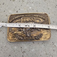 VTG Bass Anglers Sportsman Society Belt Buckle Competitive Fishing 1988