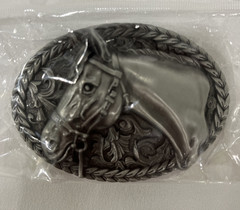 Metal Belt Buckle Horse Head 3-1/2&Prime; x 2-1/2&Prime; NEW