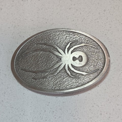 Silver Oval black widow Spider Belt Buckle Metal