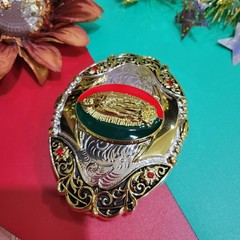 Virgen de Guadalupe Western belt Buckle Gold Silver red Religious Gift Item