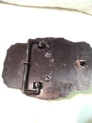Vintage Belt Buckle With Unknown Material on Silver Tone Metal