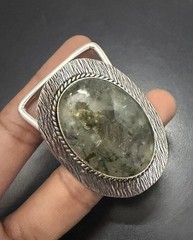 Moss Prehnite Gemstone 925 Sterling Silver Handmade Belt Buckles Vintage Gift