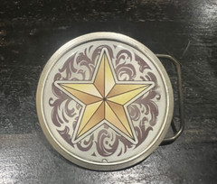 Nautical Star Belt Buckle, Round Belt Buckle By Great American Product – New