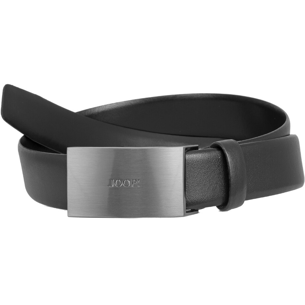 JOOP belt black genuine leather stainless steel coupling buckle logo New