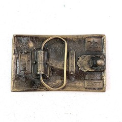 1982 Budweiser 3D Belt Buckle Clydesdales Antique Metal Colored Enamel Vintage