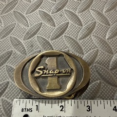 Vintage Snap On Tools Solid Brass Belt Buckle BTS SPP-455 Retro USA Work Wear