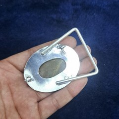 Golden Rutilated Quartz Belt Buckle Silver Plated Handmade Western Cowboy buckle