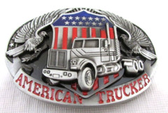 American Trucker Eagle and Diesel Belt Buckle