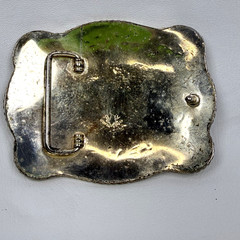 VTG Alpaca Mexico Cowboy Belt Buckle Bull Riding Western 2 Tone