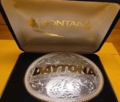 Daytona Speedway – Silver & Gold – Belt Buckle for 1-1/2&Prime; Wide Belt – NASCAR