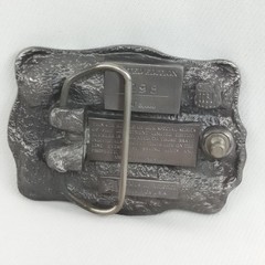 Vintage 1990s Silver & Red Enamel Firefighters Of America Belt Buckle