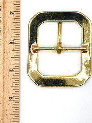 Solid Brass Gun Belt Buckle Clipped Corners Western Utility