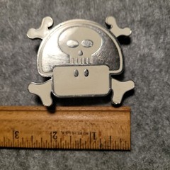 2007 Nintendo Power Up Mushroom And Skull Belt Buckle White And Silver
