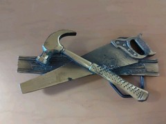 BRASS CARPENTER TOOL BELT BUCKLE