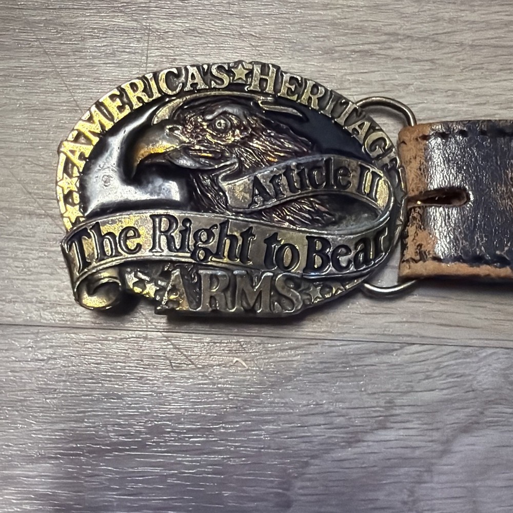 America&rsquo;s Heritage Right To Bear Arms Belt Buckle Great American Company Belt