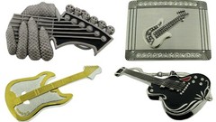 Vintage Guitar Belt Buckle Player Banjo Guitarist Musician Metal Music Men Women