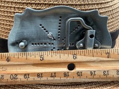 Antiqued Silver Gold Initial A Rectangle Western Cowboy Floral Vine Belt Buckle