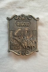 2 Vintage Belt Buckles One Schlitz 40 Horse And A O&rsquo;s Gold 40 Horse Hitch…