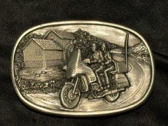 1984 Bergamot Brass Works Motorcycle Belt Buckle N149 Vintage Made in USA