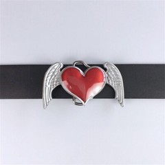 Vintage Enamel Heart Angel Wings Gurtelschnalle Boucle de ceinture