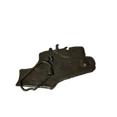 Vintage Heavy Equipment Bulldozer Belt Buckle Bronze Tone 1982 Industrial
