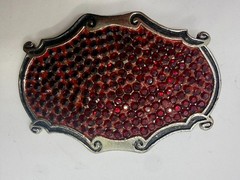 Red Rhinestone Completely Covered Womens Ladies Western Framed Belt Buckle