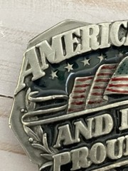 Siskiyou Buckle Co. American Veteran And Damn Proud of It Belt Buckle 1987