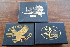 3 NRA Belt Buckles « Golden Eagles » High Quality New In Box