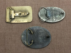 Vintage Lot of 3 Brass Belt Buckles 1970s 1980s Collectible Rare