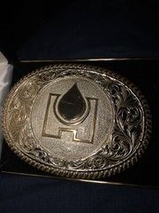 Vintage Crumrine Heavy Silver Plate Jewelers Bronze Western Buckle Oil Company