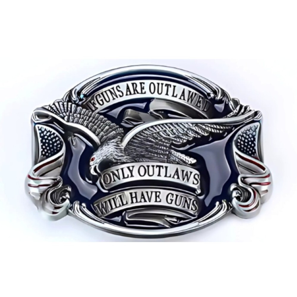Second Amendment Buckle and Belt Set, Classic American Biker Accessory