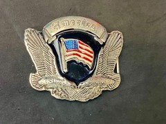 Patriotic America – Two Bald Eagles, United States Flag Cutout Belt Buckle