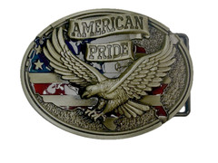 American Pride USA Bald Eagle Majestic Flying Hunting Country Flag Belt Buckle