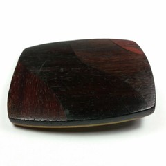Vtg Abstract Mosaic Pattern Wood Belt Buckle