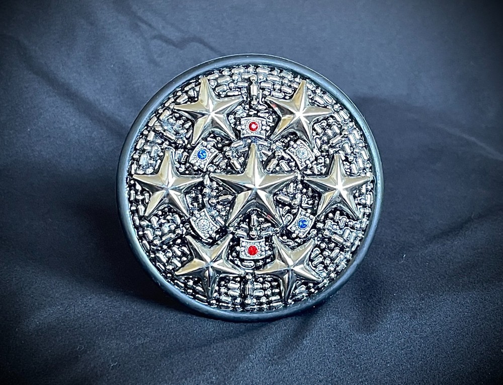 Star Command OOAK Futuristic Belt Buckle Assemblage Art Darren McNeese