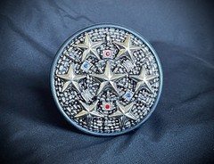 Star Command OOAK Futuristic Belt Buckle Assemblage Art Darren McNeese