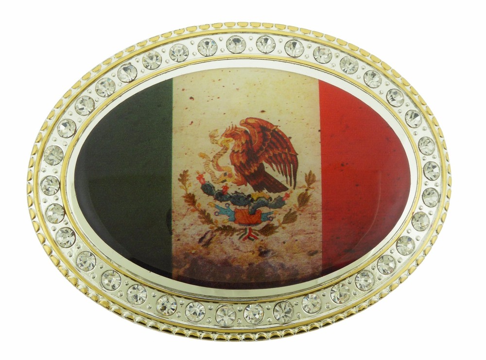 Mexico Country Flag Belt Buckle North Latin America Nation Vaquero RodeoWestern