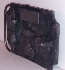Vintage Siskiyou 1989 Western Belt Buckle Q-85 / S 3 Dimensional Horses USA Made