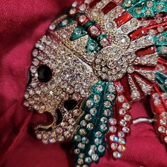 Indian Chief Head Skull Belt Buckle Western Cowboy Shiny multicolored rhinesto