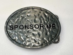 Sponsor Me Funny Cool Novelty Silver Tone Oval Belt Buckle by Buckle Rage
