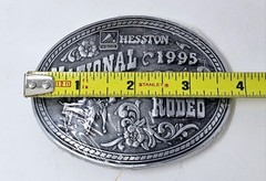 Hesston National Finals Rodeo NFR Belt Buckle 1995 Bull Dogging Design VTG New