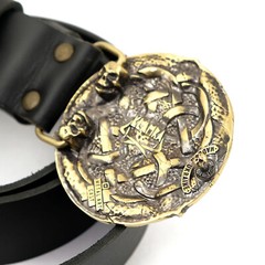 Triquetra brass belt buckle, Northern Celtic cross symbol, Trinity Knot Triquert