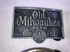 Vintage Belt Buckles Beer & Whiskey Rare Brass & Pewter Vintage!