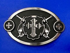 Swords & Cross Knight Shield Gothic Punk Rider Chrome Brand Belt Buckle #6216