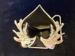 Spade Playing Cards W/ Birds Cutout NOS 2005 Hunters Vegas Baby! Belt Buckle
