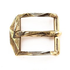 Brass belt buckle Ice, pin type, Ukrainian low poly frame type belt buckle