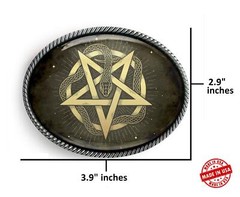 Snake Pentagram Belt Buckle – Ancient Esoteric Symbol Witchcraft Buckle – 617-SO